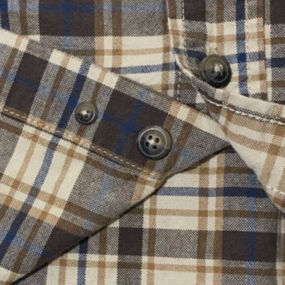 C.E. Schmidt Workwear Men's 2X Heavy Flannel Brown Plaid Work Shirt Cotton - Picture 9 of 12